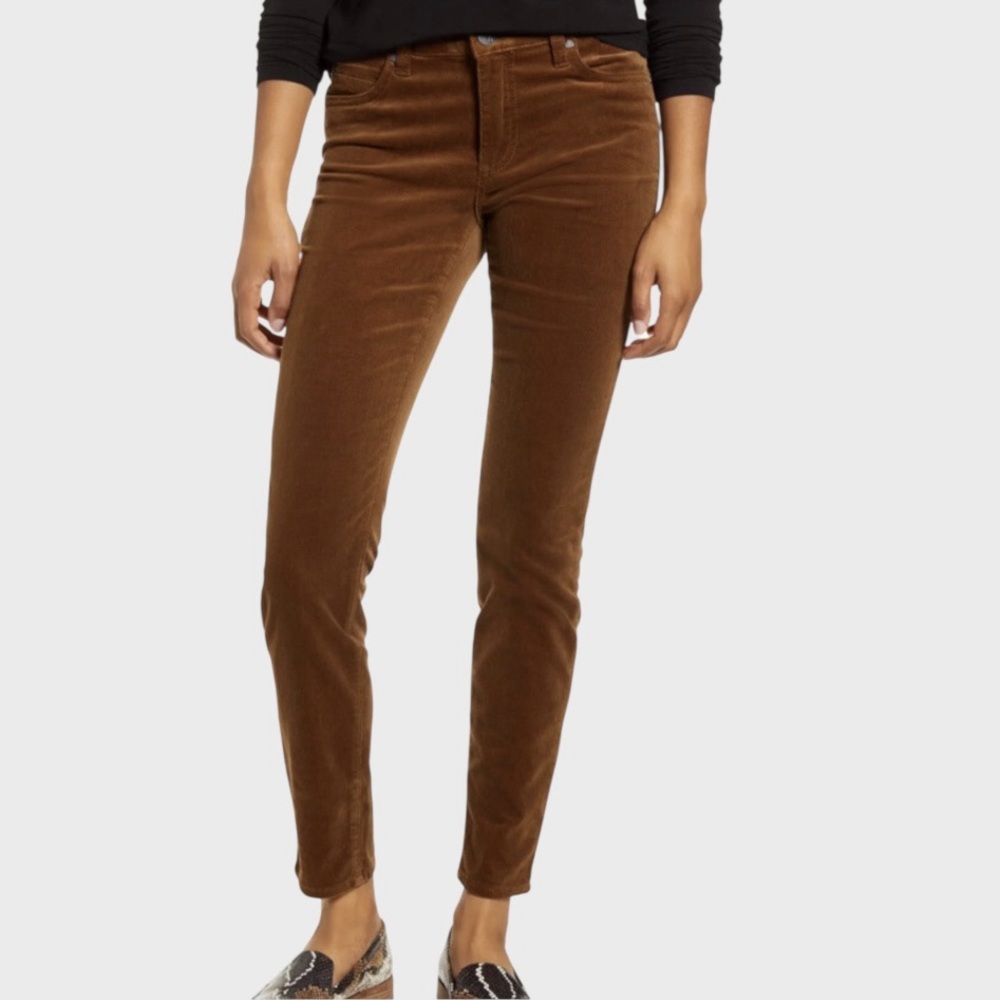 817 Kut from the Kloth High Rise Diana Fab Ab Brown Corduroy Skinny Leg Pants
